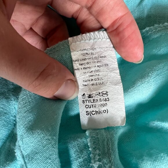 Papaya by Chico’s Blue Linen Skirt Women’s Size Small – Flowy Hem, Made in USA - Picture 7 of 7